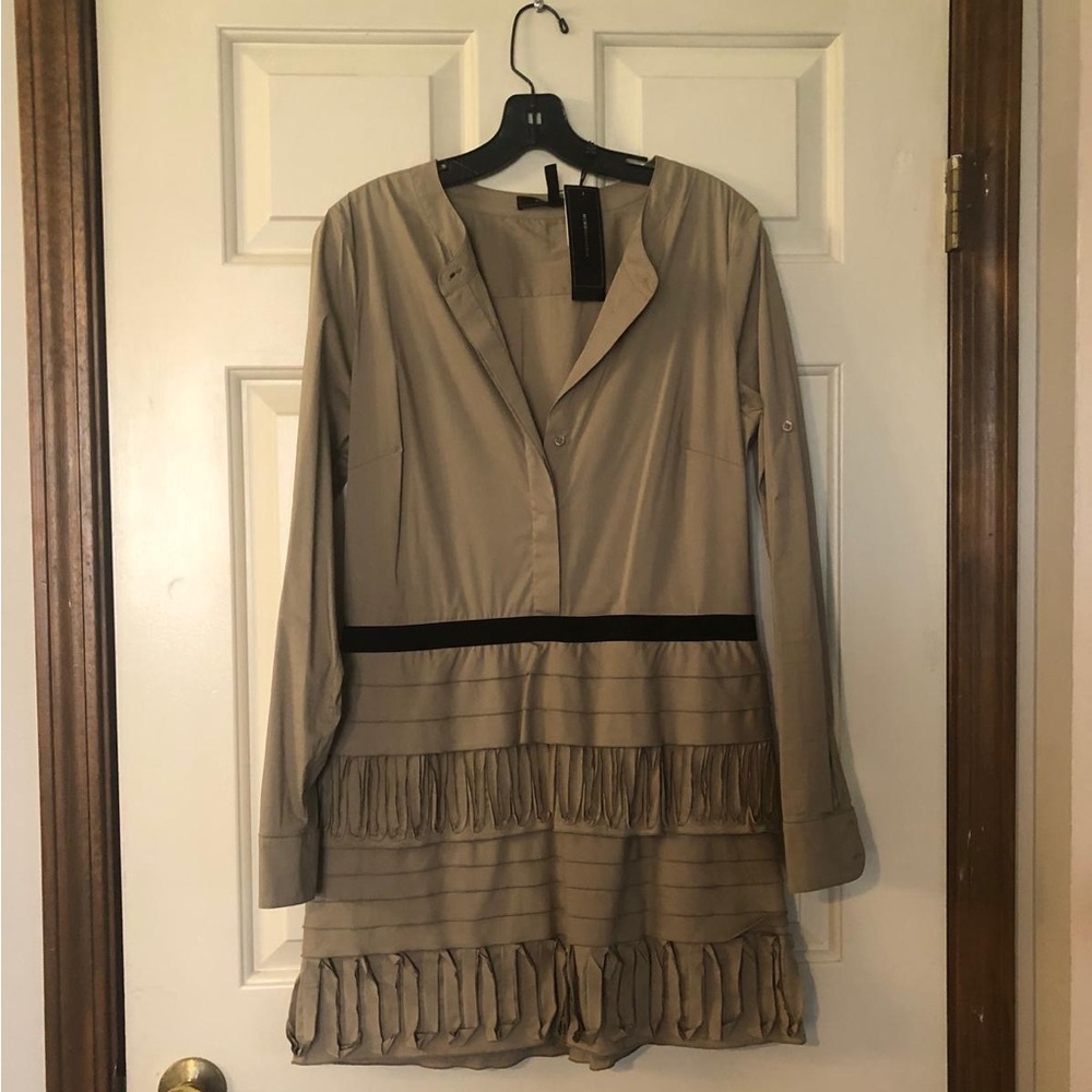 BCBG Tan Ruffle Dress